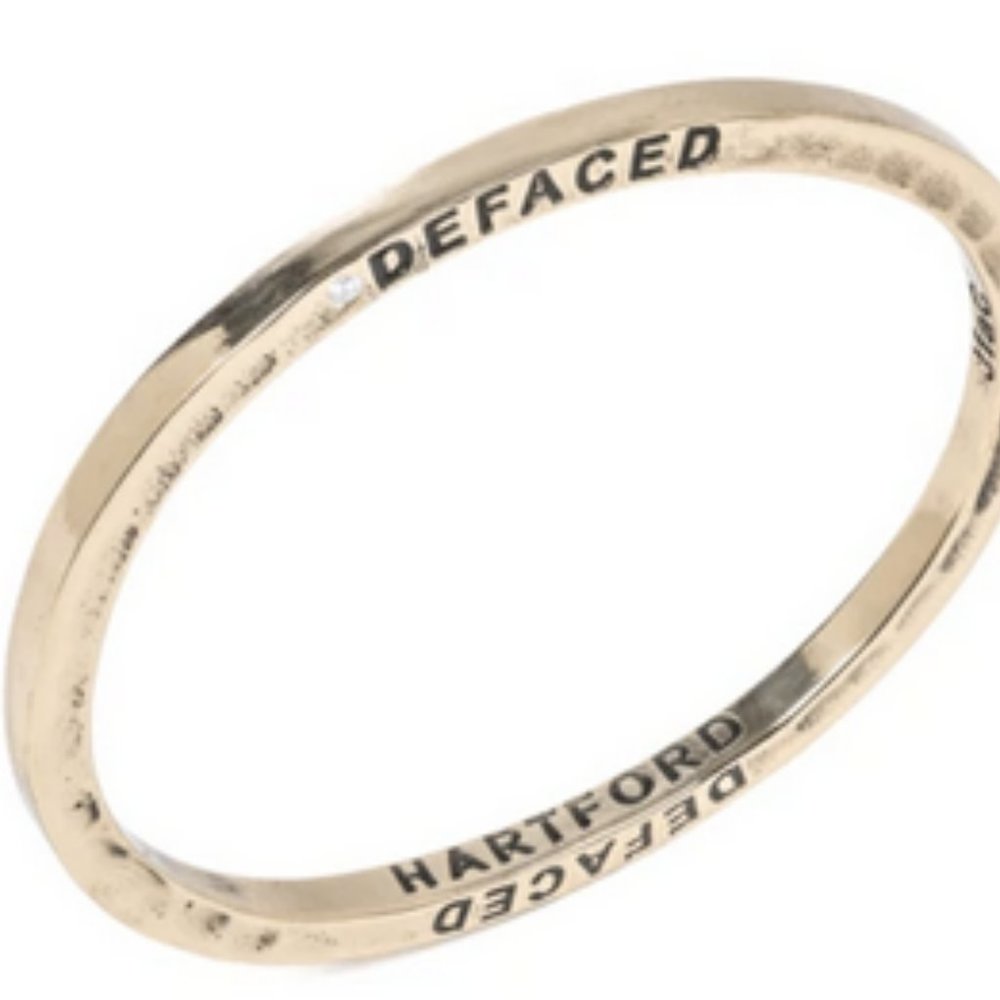 Hartford Brass Bangle with Diamond by The Caliber Collection